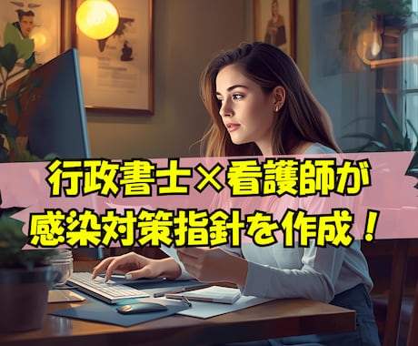 訪問看護・介護向け｜感染対策指針を作成します 現場に合ったすぐ使える指針を看護師×行政書士がお作りします イメージ1