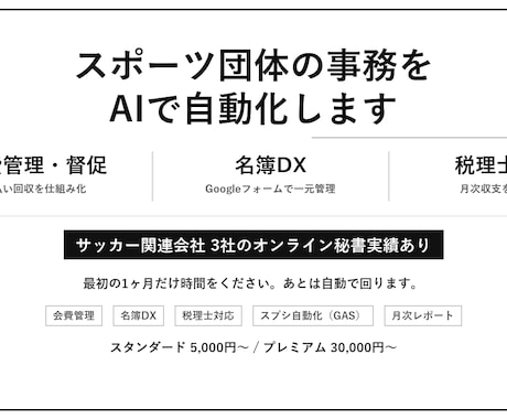 スポーツ団体の会費管理・名簿DX・事務代行をします 【スポーツ団体専門】会費名簿管理DX・事務代行をAIで自動化 イメージ1