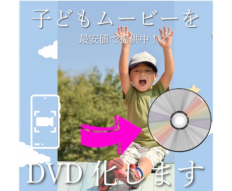 子どもの思い出ムービーなどをDVD化します 容量不足解消！お子様のムービーなどをDVD化します！ イメージ1