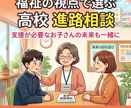 福祉視点も含めた進路高校選びに相談のります 支援が必要なお子さんの進路も一緒に イメージ1