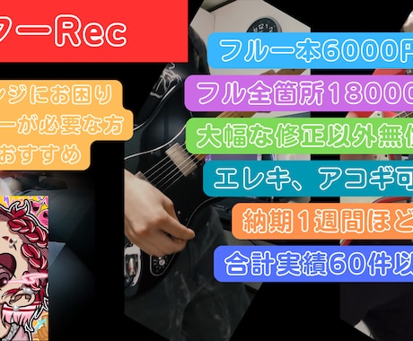 ギターがご必要な方にご希望の演奏データお渡しします イメージ1