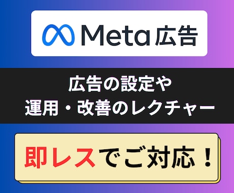 Meta広告の設定・運用をレクチャーいたします 現役の広告運用者がMeta広告の悩み・不安をサポートします イメージ1
