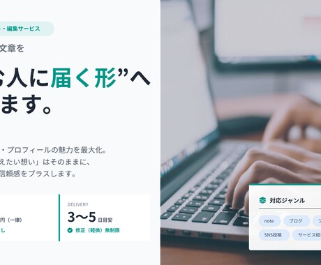 伝わる文章に丁寧にリライトします 伝わらない文章を“読む人に届く形”へ整えます。 イメージ1
