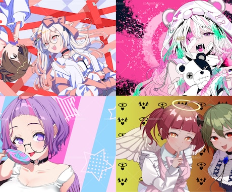 シンプルな料金設定で多用途イラスト作成いたします 歌ってみた／配信サムネイル／アイコン／1枚絵お描きします！ イメージ2