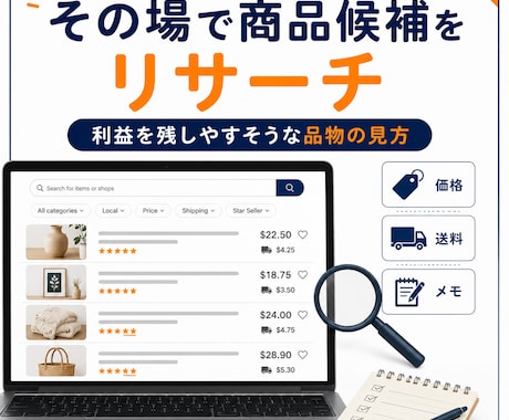 Etsyリサーチの基礎Vol.2を動画で解説します 実画面でリサーチの流れを学べます イメージ2