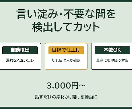 動画の言い淀み・不要な間をカットします イメージ1