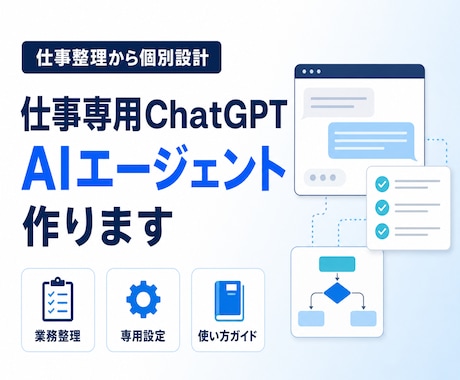 仕事専用のChatGPTエージェントを作ります 仕事整理から使い方まで、実務に合わせて個別設計 イメージ1