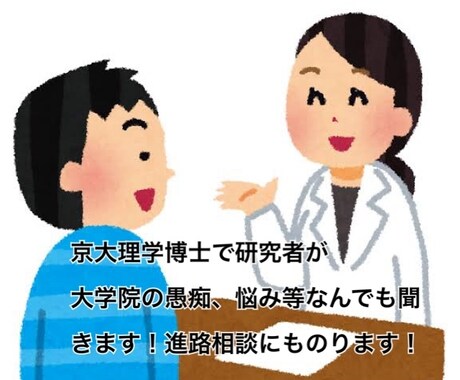 理系研究者が大学院や博士研究員の悩み愚痴ききます 分野の転向、留学、指導教員との人間関係などで悩んできました イメージ1