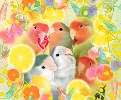 ペット(鳥)のイラスト描きます ✩お気に入りの写真をイラスト化してダウンロードデータに♪ イメージ1