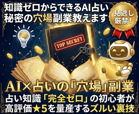 知識ゼロからできるAI占いの秘密の穴場副業教えます 1〜2時間で1万文字の鑑定書を作るAI活用術！ イメージ1