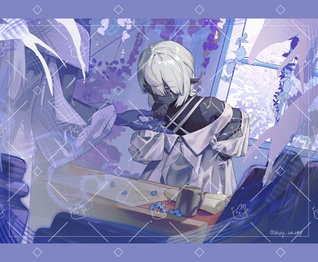 アイコン、立ち絵、キャラデザ、一枚絵を制作致します 雰囲気・空気感のある一枚絵が得意です！ イメージ2