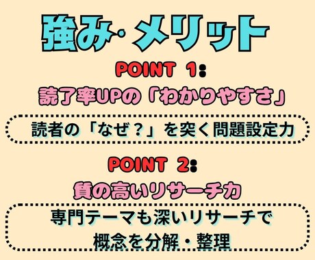 リサーチや記事制作の代行します 問題設定と概念を細かく分解したライティング イメージ2