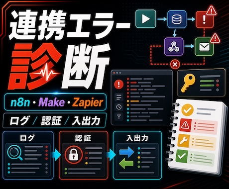 n8n・Make連携エラーを診断します 止まった自動化の原因と直し方を具体的に切り分けます イメージ1