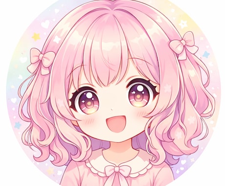 AI作るかわいいアニメ風SNSアイコンデザインます かわいいアニメ風アイコンをAIで丁寧に制作します イメージ1