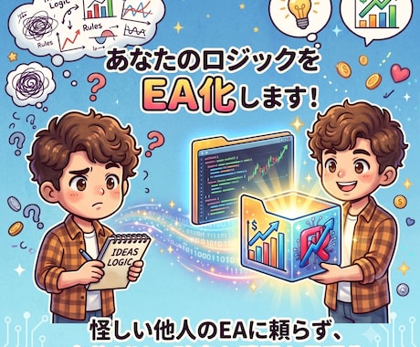 先着5名様 あなたのロジックをMT5用EAにします 実績作りで先着5名様まで特別価格！手法を正確にプログラミング イメージ1