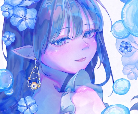 活動者様向け✳︎目を惹くイラスト作成いたします 依頼主様の魅力を引き出した透明感のある絵を制作いたします。 イメージ1