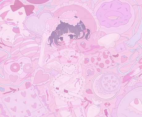 イラストを描きます ♡甘くてかわいくて危ない、そんな女の子のイラストを描きます♡ イメージ1