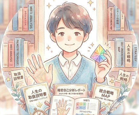 手相×mbti「あなただけの取扱説明書」を作ります 本来の強みと今のエネルギーを論理的に言語化します イメージ1