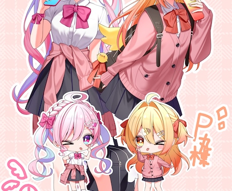 幼女から青年まで◆キャラクター制作します 商用OK◆パーツ分け、立ち絵や設定画、一枚絵など イメージ2