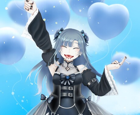 ダークポップなイラスト作成致します Vライバーさん達の1枚絵やアイコンを作成致します！ イメージ2