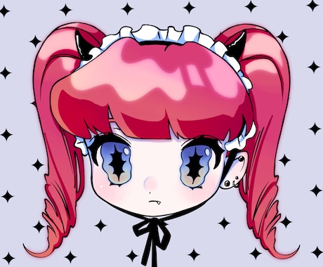 個性抜群！❤︎可愛いデフォルメアイコン描きます ✝️派手な色彩とちょっぴり闇を感じる可愛さ✝️ イメージ1