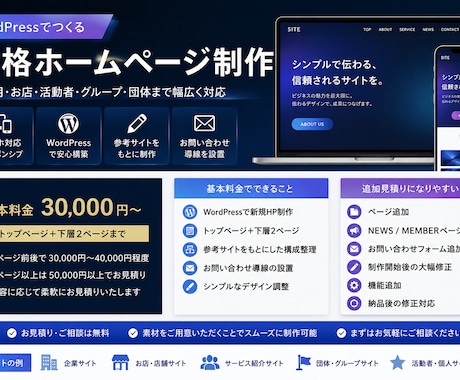 WordPressで本格ホームページを制作します イメージ1