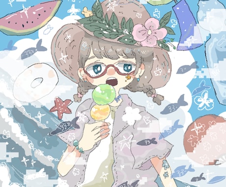 お好きな雰囲気で可愛い女の子の一枚絵お描きします ヘッダー・サムネイル・プレゼント等幅広くお使い下さい イメージ2