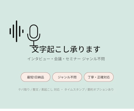 音声や動画の文字起こし＋整文対応します イメージ1
