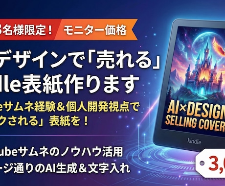 先着3名モニター！AI×デザインで表紙作ります クリックしたくなるデザインをAI活用でイメージ通りの表紙制作 イメージ1
