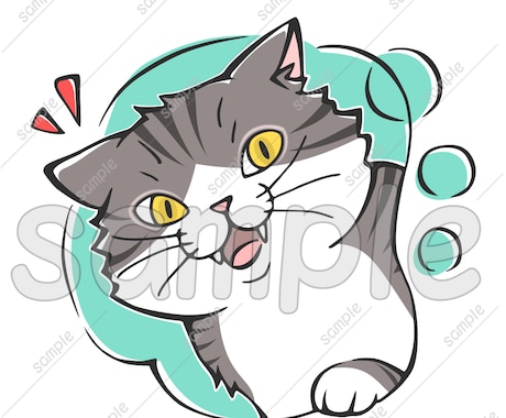 商用利用OK！猫の手書きイラスト販売しています SNS、パンフレットやチラシ、POP、名刺、印刷の素材に★D イメージ2