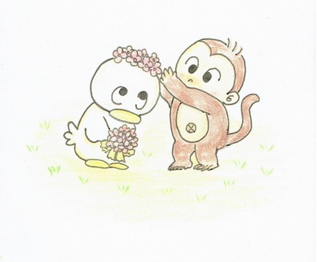 母娘で描く！ほんわかできる手描きイラスト提供します ほんのりノリン＆てんやわんヤッチ！母娘下手上手イラストです！ イメージ2