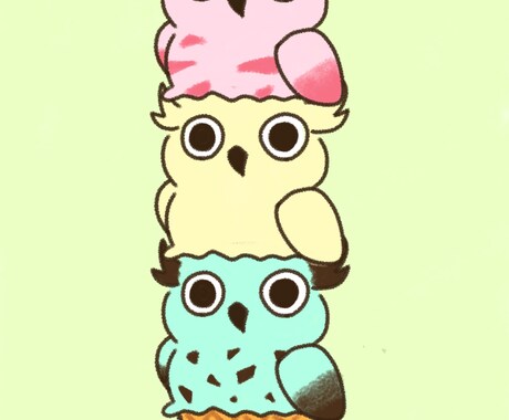 ユーモア溢れるミミズクさんのイラスト描きます 可愛いミミズクさんがあなたに福をお届け！ イメージ2