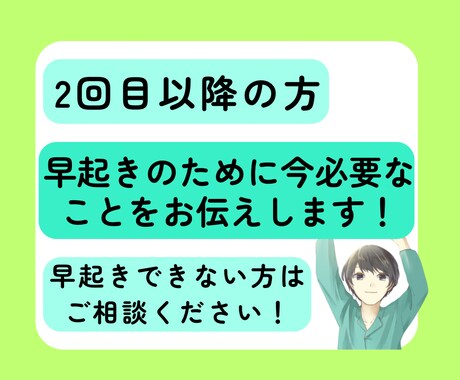 60分間で早起きできない原因、対処法がわかります 早起きのために今のあなたに必要なことをお伝え！ イメージ1