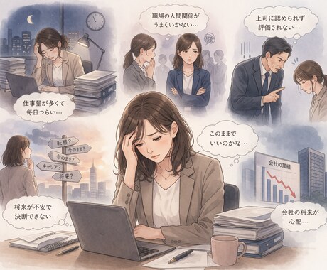 仕事の悩みと転職の最適な流れを読み解きます 迷いの原因と最適なタイミングが分かります イメージ1
