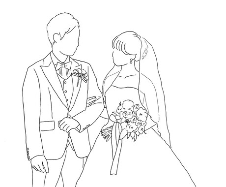 シンプルな線画お描きします 大切な１日を線画イラストにして残しませんか イメージ2