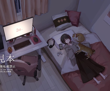 和風かわいい一枚絵を作成致します 活動者、VTuber、商用・個人利用される方にも。 イメージ2