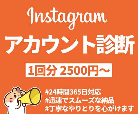 インスタグラムのアカウントを診断します 診断で見つかるインスタの方向性！収益マネタイズのヒントにも！ イメージ1