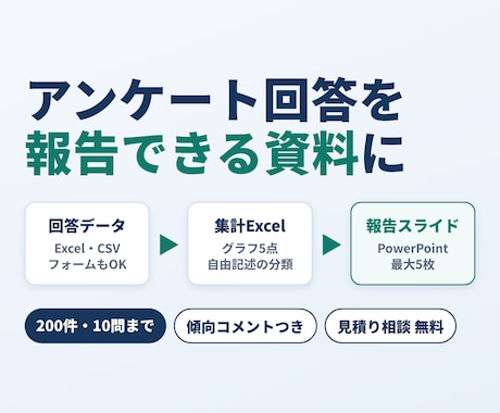 アンケートを集計し社内報告できる資料にします イメージ1