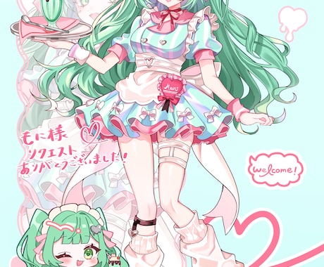 ポップでかわいい女の子かきます 立ち絵、歌コレ動画イラスト、Live2dイラスト実績あり イメージ2