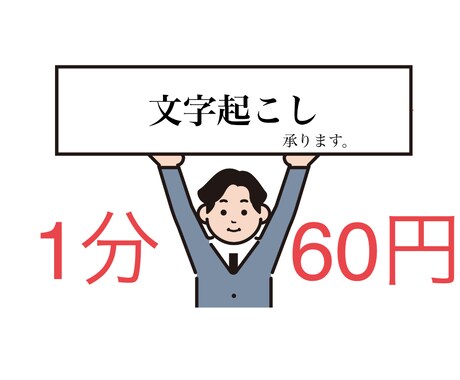 即日可能！【1分60円】文字起こし承ります 動画、音声データの文字起こしいたします イメージ1