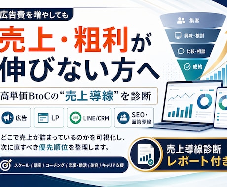 売上導線の詰まりを診断します 広告・LP・LINE導線を横断診断 イメージ1