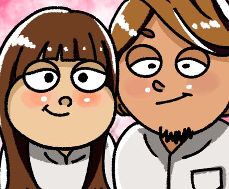 ペアのゆるかわ似顔絵かきます プレゼントや記念、アイコンなどにどうぞ！ イメージ1