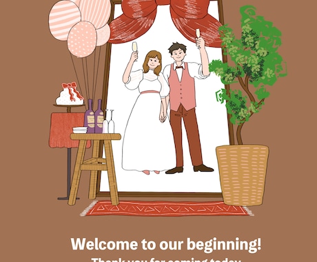 ウェルカムボード、似顔絵、アイコン、挿絵描きます ★結婚式、名刺やwebの挿絵、記念日に★初めての方も大歓迎♪ イメージ2