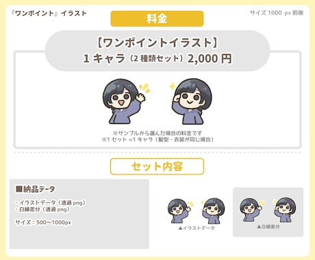 ゆるい【ワンポイント】イラスト（2種類）描きます 「60種類から選べる！」ブログやツイートの挿絵・バナーに！ イメージ2