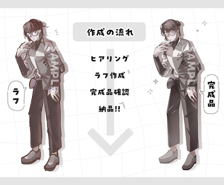 キャラクター立ち絵制作します IRIAM/ゲーム/TRPG/動画等…!!ポップに仕上げます イメージ2