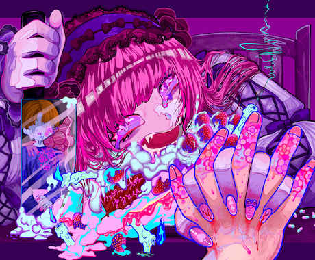 毒のあるかわいい女の子描きます 独自の毒々しくて危うい感じのかわいい女の子をお届けします。 イメージ2
