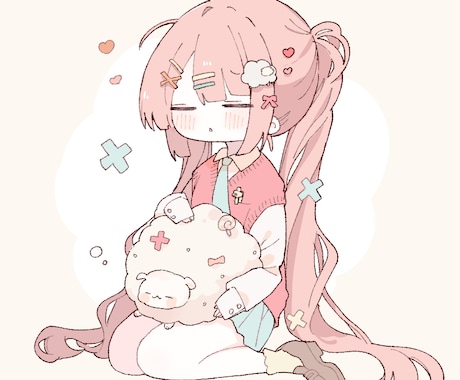 キュートな女の子描きます アイコンから一枚絵まで用途に合わせて描きます イメージ2