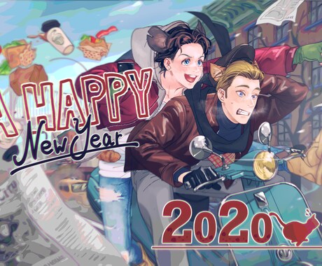 カッコいいイラスト描きます 表紙や挿絵、年賀状、SNS用、動画イラストなどに！ イメージ2