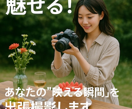 魅せる！あなたの“映える瞬間”を出張撮影します あなたの魅力を最大限に引き出す出張撮影を行います。 イメージ1