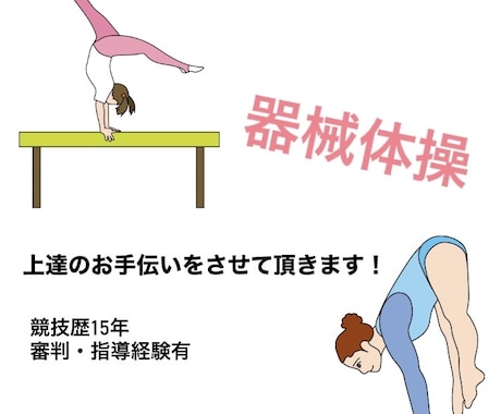 器械体操(体操以外の種目も可)の上達お手伝いします 競技歴15年、審判・指導経験有。丁寧にアドバイス致します！ イメージ1